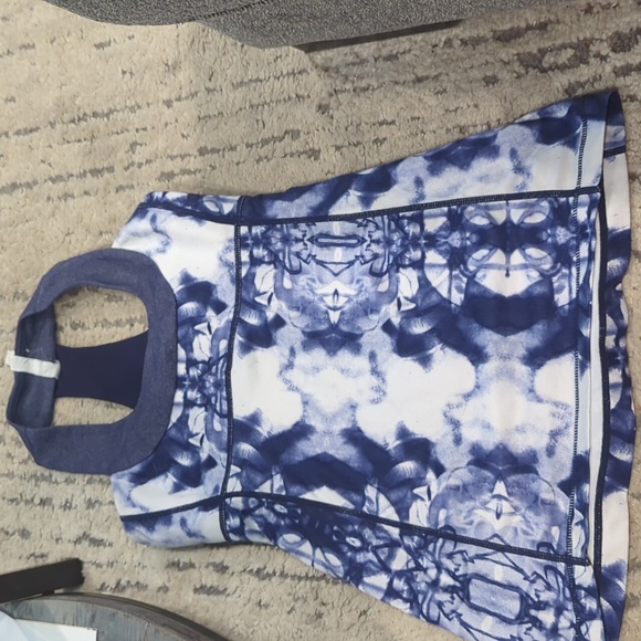 Lululemon Scoop Neck TankInk Blot White Deep Indigo / Heathered Deep Ind… - Picture 9 of 11